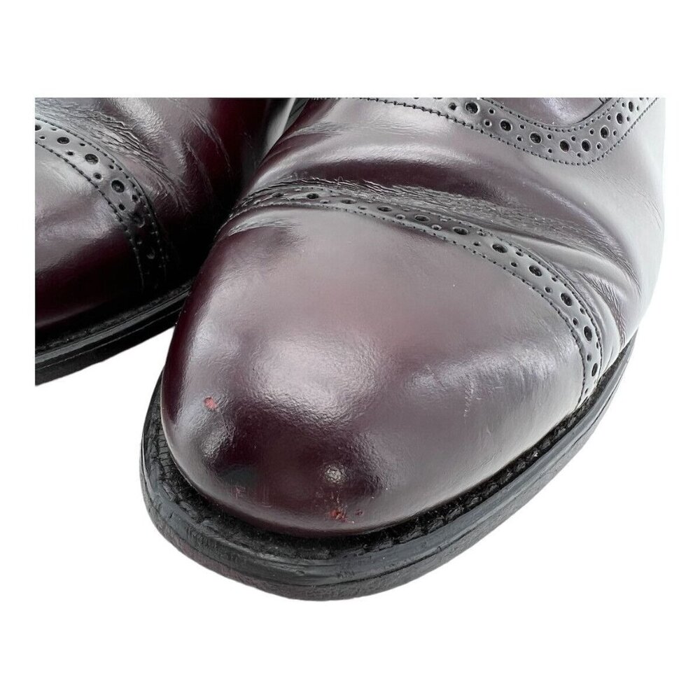 Bostonian Shoe Mens Size 11.5 D Burgandy Impressions Cap Toe Oxfords - Picture 7 of 7